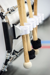 bass drum sticks on dums