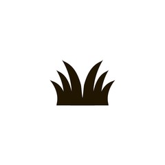 Black lawn grass icon. flat design