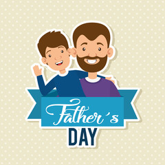 best father with son characters vector illustration design