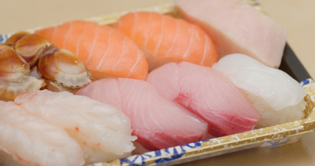 Variety of sushi take away