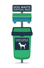 Dog waste bin and disposal bags - 199930483