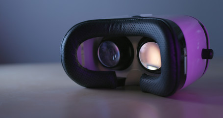VR device equipment with purple light