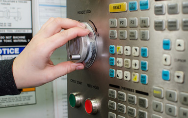 Button on the cnc machine