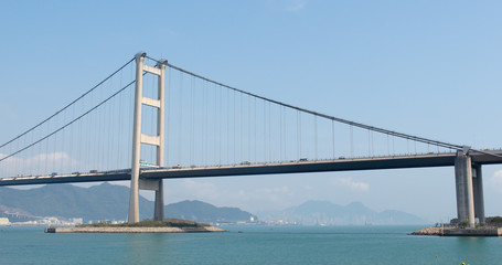 Tsing ma bridge in Hong Kong city