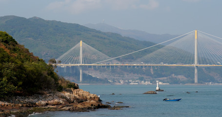 Obraz premium Ma wan, Hong Kong, 02 April 2018:- Hong Kong Ting kau bridge