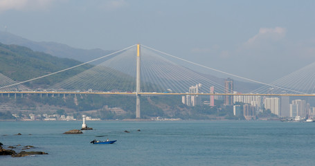 Ma wan, Hong Kong, 02 April 2018:-Ting kau bridge in Hong Kong