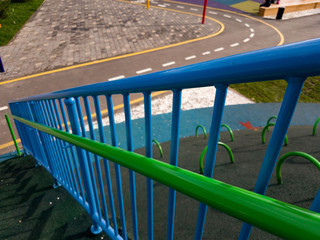 Colorful playground on yard in the park.