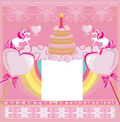 birthday card with a cute unicorn © diavolessa