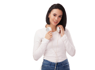 Young beautiful woman with headphones