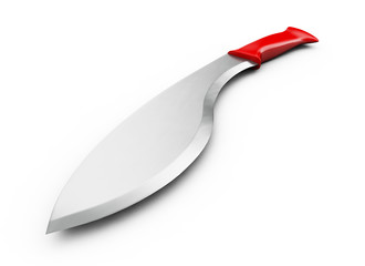 3D rendering of machete, isolated on white background.