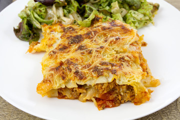 lasagnes et salade