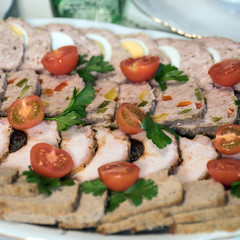 easter traditional polish dishes. Easter table setting decoration 