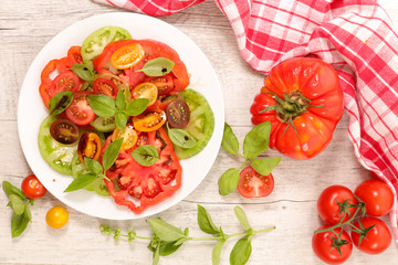tomato salad and basil