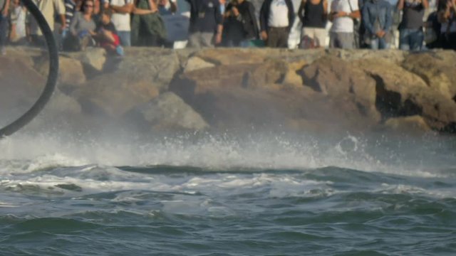 The water jet from flyboarding