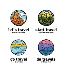 Traveling logo set