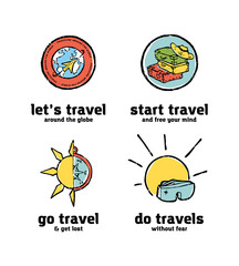Traveling logo set