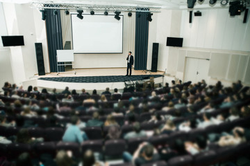 Speaker at Business Conference and Presentation. Audience the conference hall.