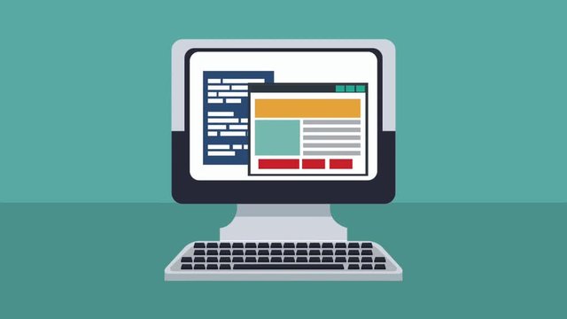 Working on website development from computer High definition