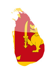 Sri Lanka Flag Country Contour Vector Icon