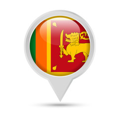 Sri Lanka Flag Round Pin Vector Icon