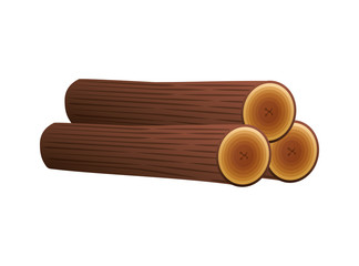 wooden trunks isolated icon vector illustration design