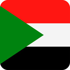 Sudan Flag Vector Square Flat Icon