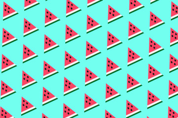 Fototapeta premium Watermelon summer pattern background 3D illustration