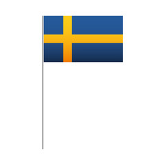 Swedish flag in pole vector illustration design