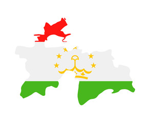 Naklejka premium Tajikistan Flag Country Contour Vector Icon