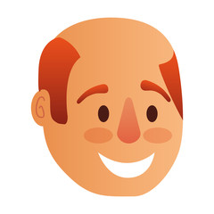 head man face character vector illustration design