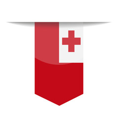 Obraz premium Tonga Flag Vector Bookmark Icon