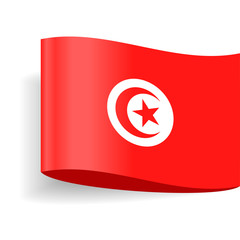 Tunisia Flag Vector Label Tag Icon