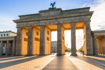 Fototapeta na wymiar The Brandenburg Gate in Berlin at sunrise, Germany