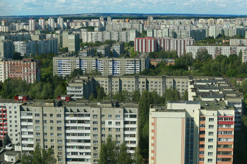Area of panel houses.High-rise buildings.Russian cities