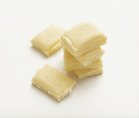 Bar of dark chocolate isolated on white