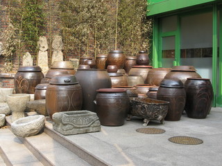 Ceramic brown jugs