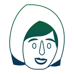 happy woman face character vector illustration design