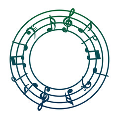 Naklejka premium music note sound audio round stave vector illustration