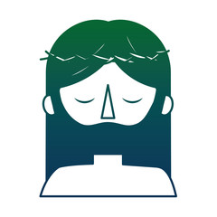 jesus christ with crown of thorns vector illustration design