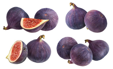 Fresh figs isolated on white background with clipping path