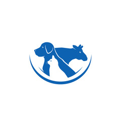 animal healthcare logo template. dog, cat, cow