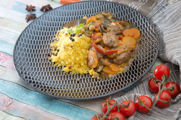 traditional moroccan dish couscous Meat ball