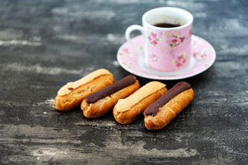 French dessert Eclair chocolate Puffs