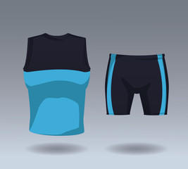 Sport sleeveless shirt and short pants for male vector illustration graphic design