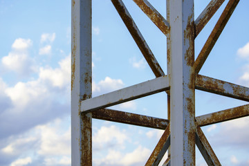 Rusty metallic frame post