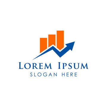 Finance logo template. accounting logo template.  chart and arrow vector 