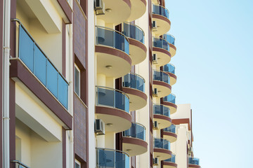 Round balconies on modern building