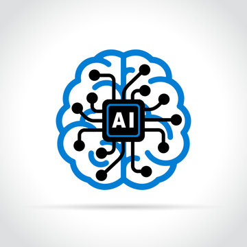 artificial intelligence icon on white background