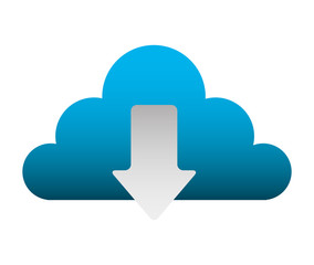 cloud computing with arrow download vector illustration design