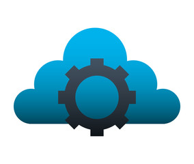 cloud computing with gear vector illustration design